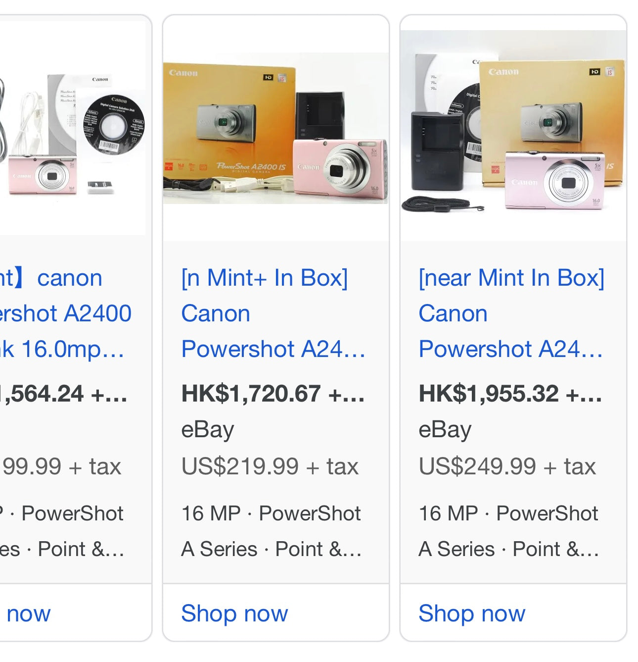 RARE♡ Canon Powershot A2400 in sakura pink 🌸 Full Set📦 9成新