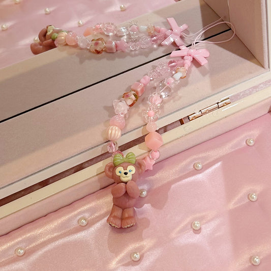 shellie may phone strap🧸 in baby pink💞