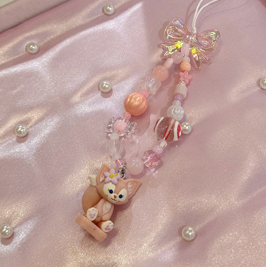 lina bell mini phone strap in light pink💗