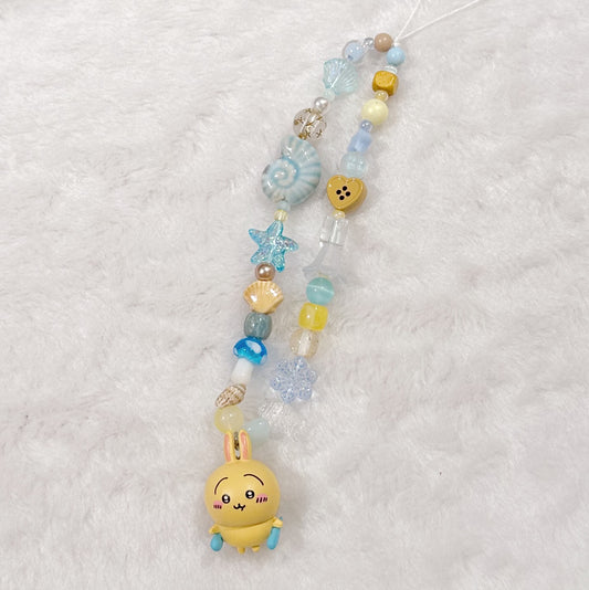 chiikawa series - usagi phone strap 💛🩵